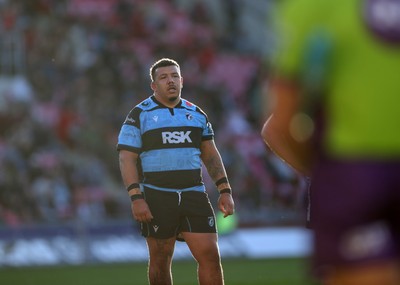 180426 - Scarlets v Cardiff Rugby - United Rugby Championship - Javan Sebastian of Cardiff 