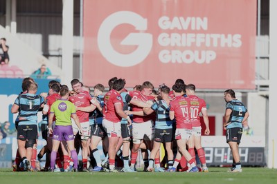 180426 - Scarlets v Cardiff Rugby - United Rugby Championship - Tempers flare between Scarlets and Cardiff Rugby
