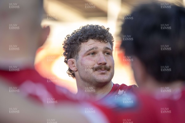 180426 - Scarlets v Cardiff Rugby - United Rugby Championship - Fletcher Anderson of Scarlets at the final whistle 