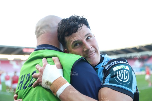 180426 - Scarlets v Cardiff Rugby - United Rugby Championship Ellis Bevan of Cardiff Rugby at the final whistle 