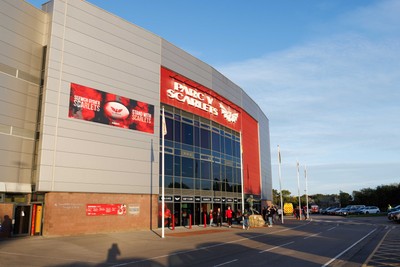 260926 - Scarlets v Cardiff Rugby - United Rugby Championship - General view outside Parc y Scarlets