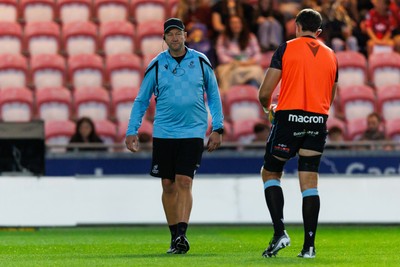 260926 - Scarlets v Cardiff Rugby - United Rugby Championship - Cardiff head coach Corniel van Zyl before the match