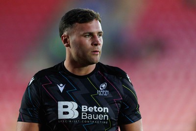 260926 - Scarlets v Cardiff Rugby - United Rugby Championship - Mason Grady of Cardiff during the warm up