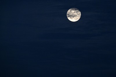 260926 - Scarlets v Cardiff Rugby - United Rugby Championship - A full moon over Parc Y Scarlets