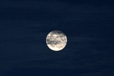 260926 - Scarlets v Cardiff Rugby - United Rugby Championship - A full moon over Parc Y Scarlets