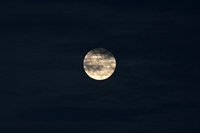260926 - Scarlets v Cardiff Rugby - United Rugby Championship - A full moon over Parc Y Scarlets