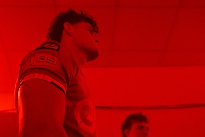 260926 - Scarlets v Cardiff Rugby - United Rugby Championship - Eddie James of Scarlets in the tunnel before the match