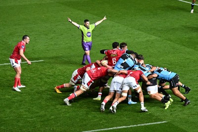 260926 - Scarlets v Cardiff Rugby - United Rugby Championship - A general view of play