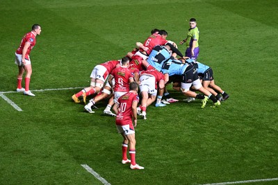 260926 - Scarlets v Cardiff Rugby - United Rugby Championship - A general view of play