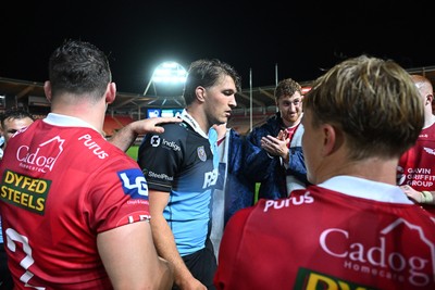 260926 - Scarlets v Cardiff Rugby - United Rugby Championship - Teddy Williams of Cardiff Rugby at full time