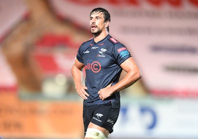 250323 - Scarlets v Sharks - United Rugby Championship - Eben Etzebeth of Sharks look dejected