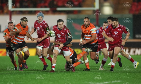 130123 - Scarlets v Toyota Cheetahs, ECPR Challenge Cup - Steff Evans of Scarlets looks to set up an attack