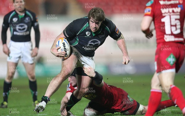 020312 - Scarlets v Connacht, RaboDirect PRO12 - Connacht's Peter Borlase takes o Scarlets Johnathan Edwards     