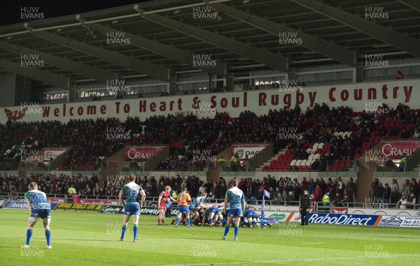 080213 - Scarlets v Connacht - Rabo Direct Pro12 -    The game carries on despite a power cut in the stands 