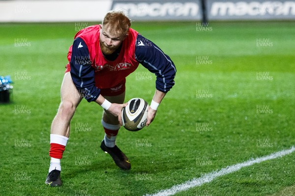 220321 - Scarlets v Connacht - Guinness PRO14 -  Will Homer of Scarlets during the warm up