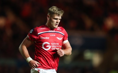 101025 - Scarlets v DHL Stormers, United Rugby Championship -Taine Plumtree of Scarlets leaves the pitch after being shown a yellow card