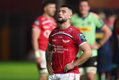 101025 - Scarlets v DHL Stormers, United Rugby Championship - Joe Roberts of Scarlets at the end of the match