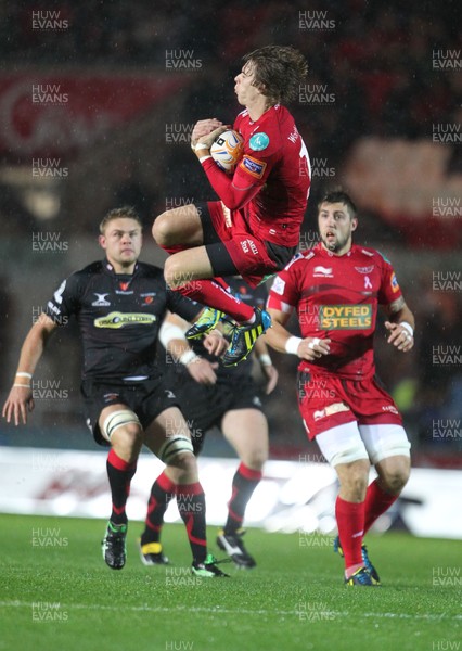 051012 Scarlets v DragonsLiam Williams of Scarlets takes high ball