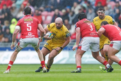 160526 - Scarlets v Dragons RFC - United Rugby Championship - Dillon Lewis of Dragons