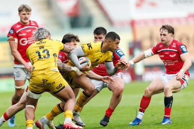 160526 - Scarlets v Dragons RFC - United Rugby Championship - Rio Dyer of Dragons