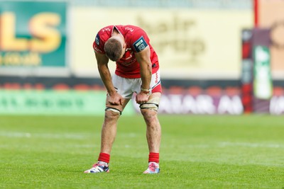 160526 - Scarlets v Dragons RFC - United Rugby Championship - Jarrod Taylor of Scarlets looks dejected at the end of the match