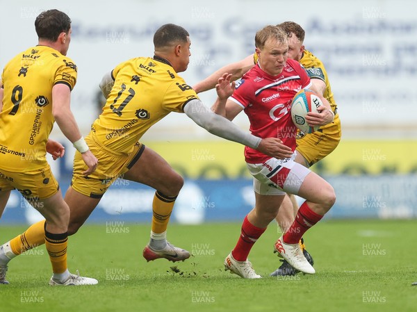 160526 - Scarlets v Dragons RFC, United Rugby Championship - Blair Murray of Scarlets takes on Rio Dyer of Dragons