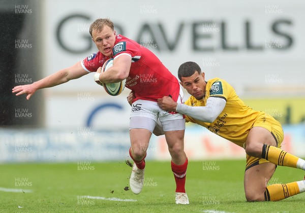 160526 - Scarlets v Dragons RFC, United Rugby Championship - Blair Murray of Scarlets takes on Rio Dyer of Dragons