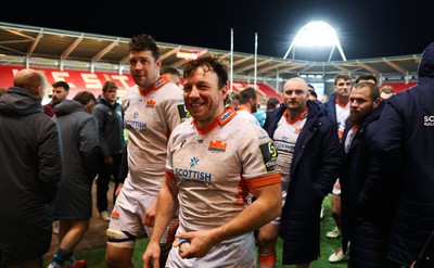 190124 - Scarlets v Edinburgh Rugby, EPCR Challenge Cup - Hamish Watson of Edinburgh and Grant Gilchrist of Edinburgh leave the pitch at the end of the match