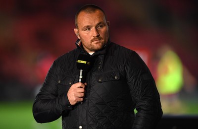 011021 - Scarlets v Emirates Lions - United Rugby Championship - BBC Wales Scrum V pundit Ken Owens