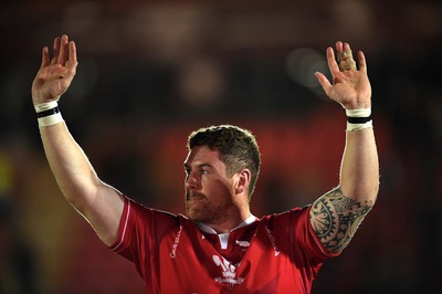 011021 - Scarlets v Emirates Lions - United Rugby Championship - Phil Price of Scarlets celebrates win