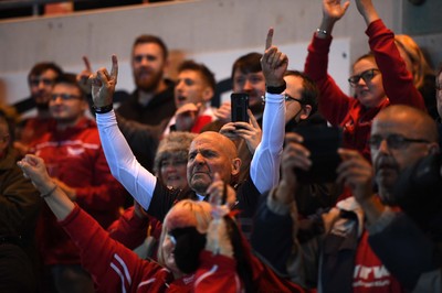 011021 - Scarlets v Emirates Lions - United Rugby Championship - Scarlets supporters celebrate win