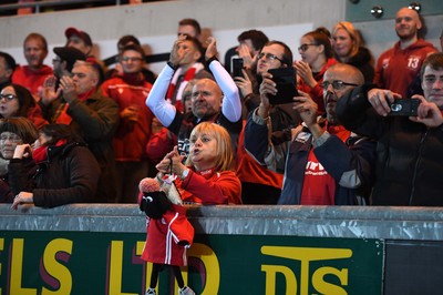 011021 - Scarlets v Emirates Lions - United Rugby Championship - Scarlets supporters celebrate win