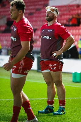 011021 - Scarlets v Emirates Lions - United Rugby Championship - WillGriff John of Scarlets warms up ahead of the match