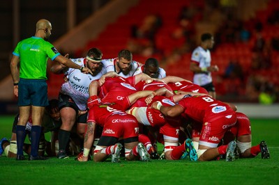 011021 - Scarlets v Emirates Lions - United Rugby Championship - A scrum goes down