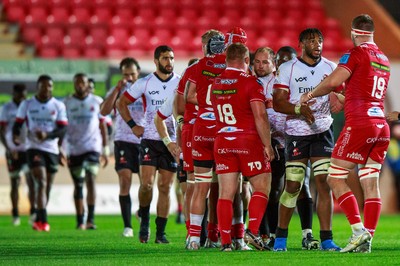 011021 - Scarlets v Emirates Lions - United Rugby Championship - Vincent Tshituka of Emirates Lions at the end of the match