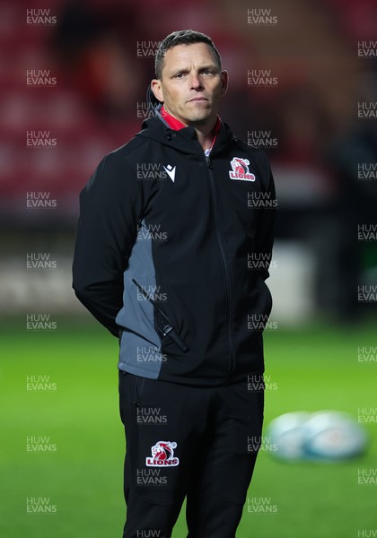 111123 - Scarlets v Emirates Lions, United Rugby Championship - Lions Head Coach Ivan van Rooyen during warm up
