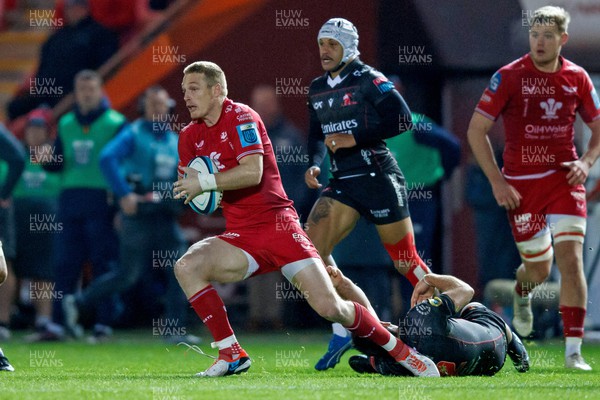 111123 - Scarlets v Emirates Lions - United Rugby Championship - Johnny McNicholl of Scarlets