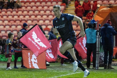 291125 - Scarlets v Glasgow Warriors - United Rugby Championship - Stafford McDowall of Glasgow leads his team out