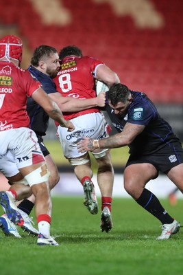 291125 - Scarlets v Glasgow Warriors - United Rugby Championship - Fletcher Anderson of Scarlets on the charge 