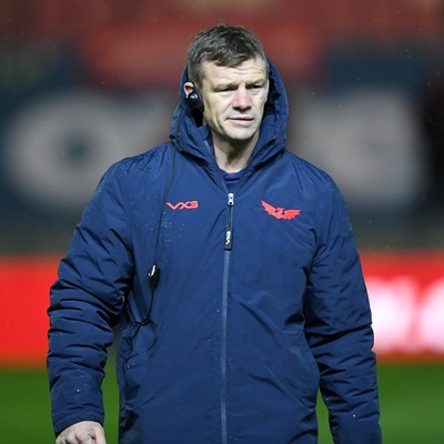 291125 - Scarlets v Glasgow Warriors - United Rugby Championship - Scarlets head coach, Dwayne Peel