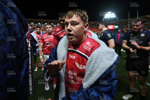 291125 - Scarlets v Glasgow Warriors - United Rugby Championship - Sam Costelow of Scarlets at full time