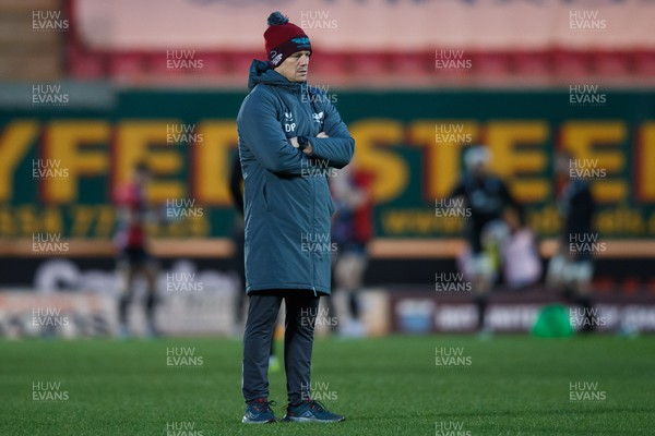 300324 - Scarlets v Glasgow Warriors - United Rugby Championship - Scarlets head coach Dwayne Peel during the warm up