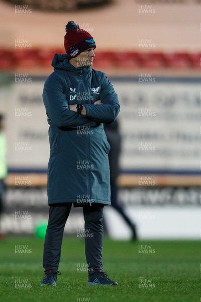 300324 - Scarlets v Glasgow Warriors - United Rugby Championship - Scarlets head coach Dwayne Peel during the warm up