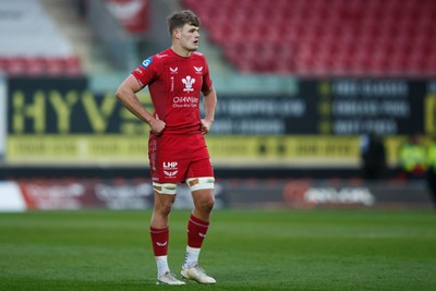 260424 - Scarlets v Hollywoodbets Sharks - United Rugby Championship - Taine Plumtree of Scarlets