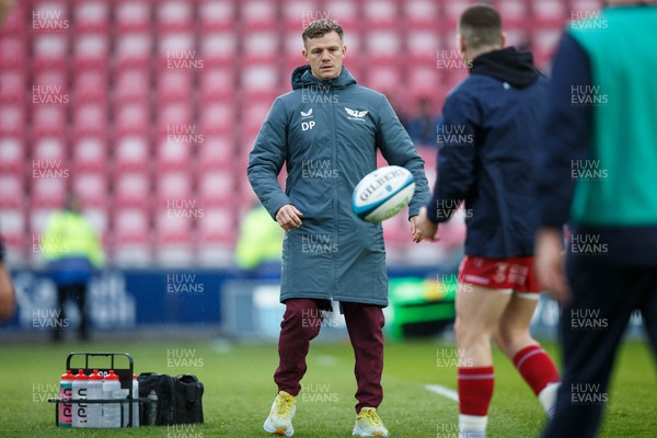 260424 - Scarlets v Hollywoodbets Sharks - United Rugby Championship - Scarlets head coach Dwayne Peel during the warm up