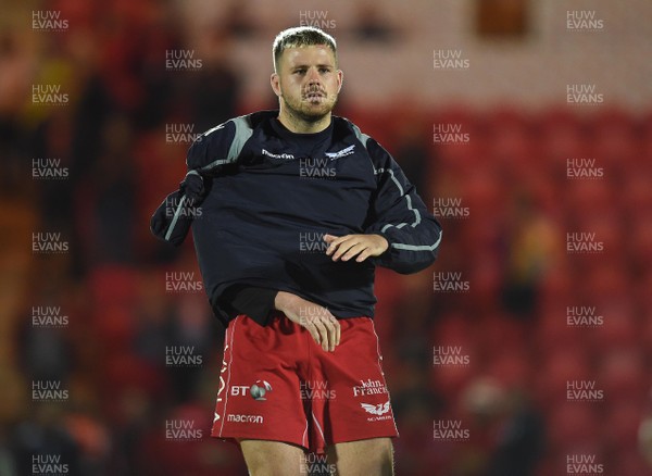 080918 - Scarlets v Leinster - Guinness PRO14 - Rob Evans of Scarlets at the end of the game