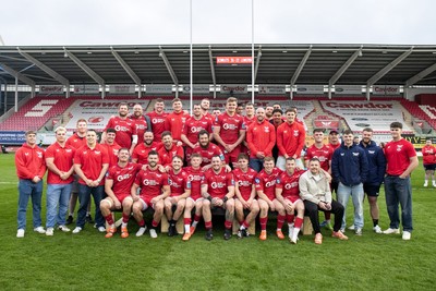 260425 - Scarlets v Leinster - United Rugby Championship - Scarlets squad after the leavers presentation 