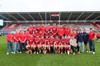 260425 - Scarlets v Leinster - United Rugby Championship - Scarlets squad after the leavers presentation 