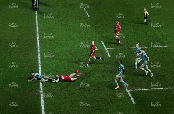 300121 - Scarlets v Leinster - Guinness PRO14 - Max O�Reilly of Leinster scores a try in the second half