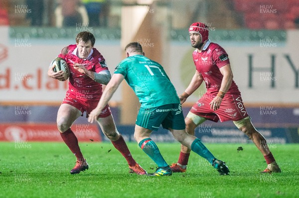 020319 - Scarlets v Munster - Guinness PRO14 - Rhys Patchell moves the ball forward for the Scarlets 